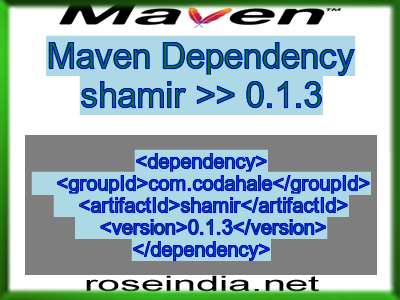 Maven dependency of shamir version 0.1.3