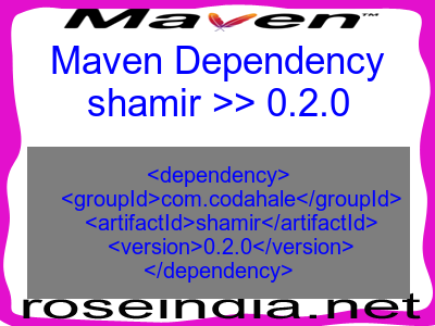 Maven dependency of shamir version 0.2.0