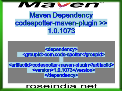 Maven dependency of codespotter-maven-plugin version 1.0.1073