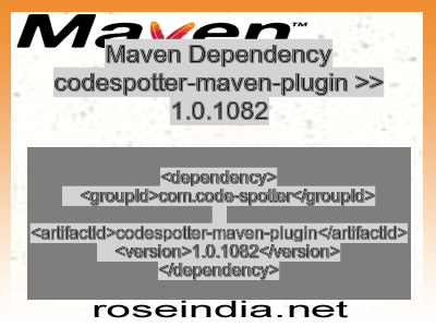 Maven dependency of codespotter-maven-plugin version 1.0.1082
