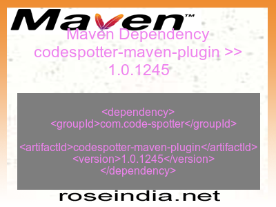 Maven dependency of codespotter-maven-plugin version 1.0.1245