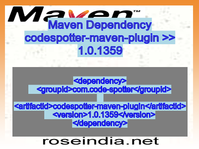 Maven dependency of codespotter-maven-plugin version 1.0.1359