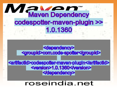 Maven dependency of codespotter-maven-plugin version 1.0.1360