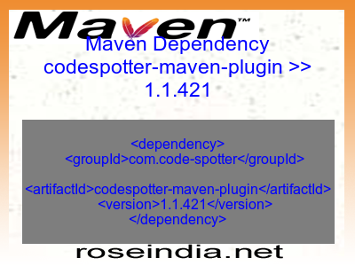 Maven dependency of codespotter-maven-plugin version 1.1.421