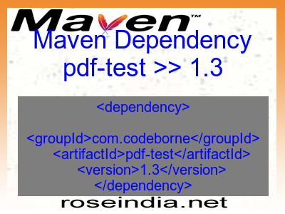 Maven dependency of pdf-test version 1.3