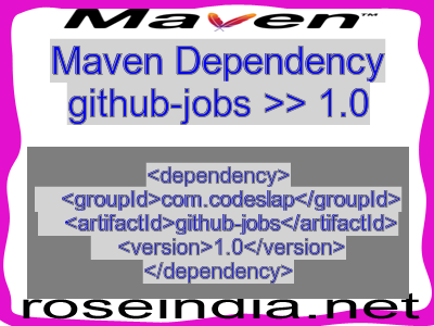 Maven dependency of github-jobs version 1.0