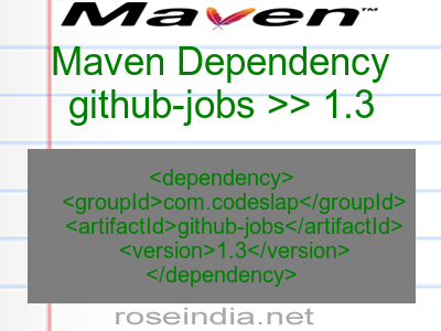 Maven dependency of github-jobs version 1.3
