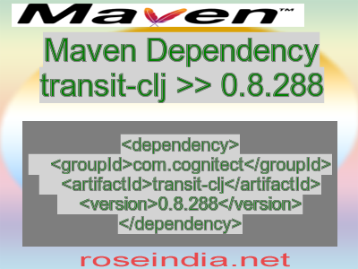 Maven dependency of transit-clj version 0.8.288