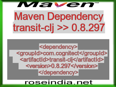 Maven dependency of transit-clj version 0.8.297