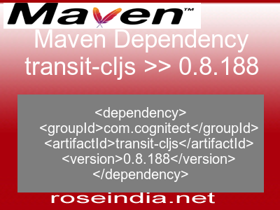 Maven dependency of transit-cljs version 0.8.188