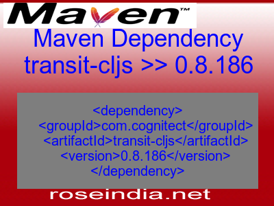 Maven dependency of transit-cljs version 0.8.186