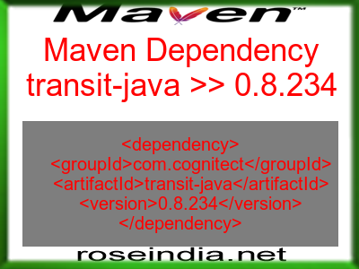 Maven dependency of transit-java version 0.8.234