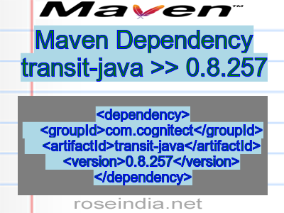 Maven dependency of transit-java version 0.8.257