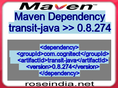 Maven dependency of transit-java version 0.8.274