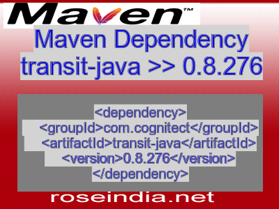 Maven dependency of transit-java version 0.8.276