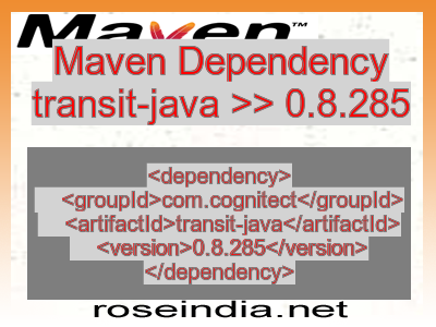Maven dependency of transit-java version 0.8.285