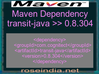 Maven dependency of transit-java version 0.8.304