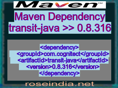 Maven dependency of transit-java version 0.8.316