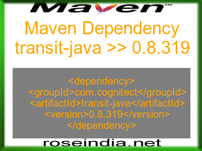 Maven dependency of transit-java version 0.8.319