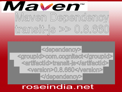 Maven dependency of transit-js version 0.8.660