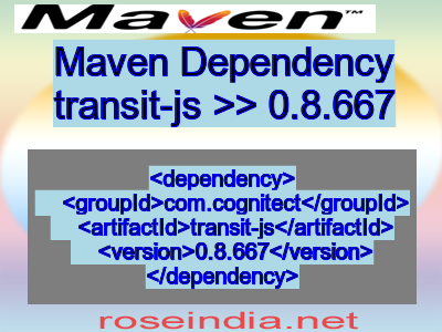 Maven dependency of transit-js version 0.8.667