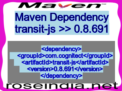 Maven dependency of transit-js version 0.8.691