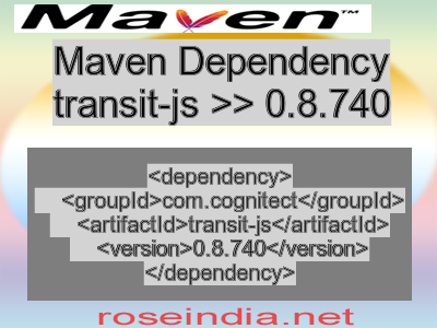 Maven dependency of transit-js version 0.8.740