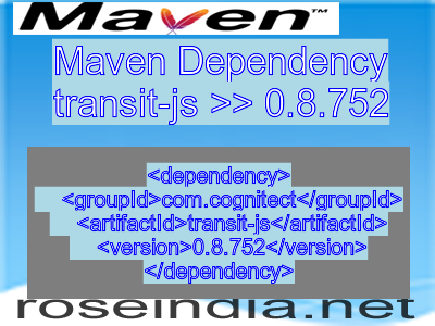 Maven dependency of transit-js version 0.8.752