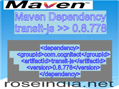 Maven dependency of transit-js version 0.8.778