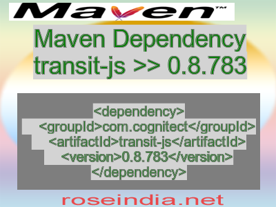 Maven dependency of transit-js version 0.8.783