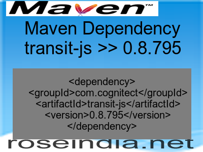 Maven dependency of transit-js version 0.8.795