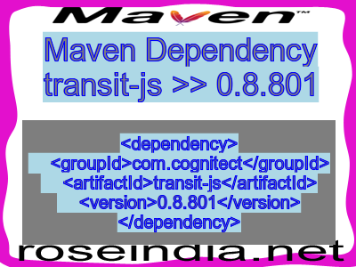 Maven dependency of transit-js version 0.8.801