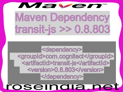 Maven dependency of transit-js version 0.8.803