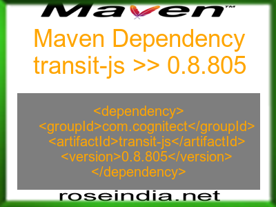 Maven dependency of transit-js version 0.8.805