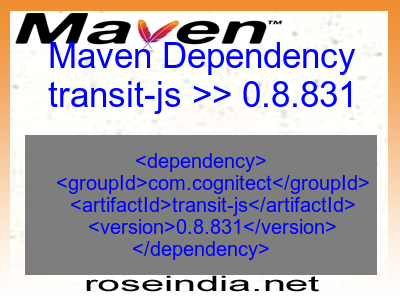 Maven dependency of transit-js version 0.8.831