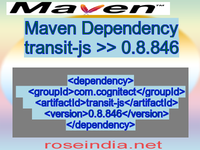 Maven dependency of transit-js version 0.8.846