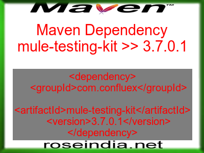 Maven dependency of mule-testing-kit version 3.7.0.1