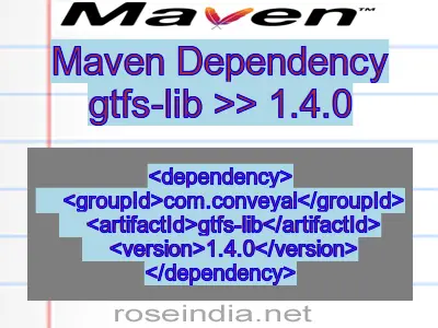 Maven dependency of gtfs-lib version 1.4.0