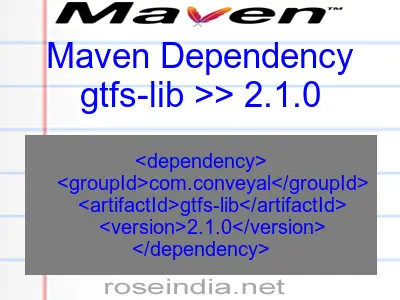 Maven dependency of gtfs-lib version 2.1.0