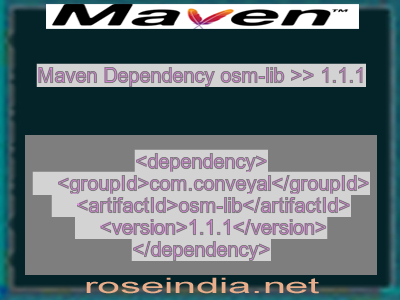 Maven dependency of osm-lib version 1.1.1