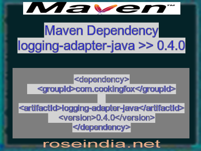 Maven dependency of logging-adapter-java version 0.4.0