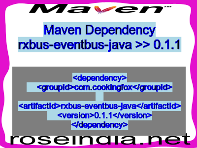 Maven dependency of rxbus-eventbus-java version 0.1.1