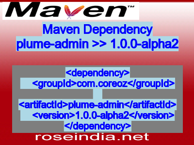 Maven dependency of plume-admin version 1.0.0-alpha2