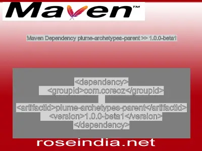Maven dependency of plume-archetypes-parent version 1.0.0-beta1