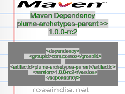 Maven dependency of plume-archetypes-parent version 1.0.0-rc2