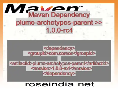 Maven dependency of plume-archetypes-parent version 1.0.0-rc4