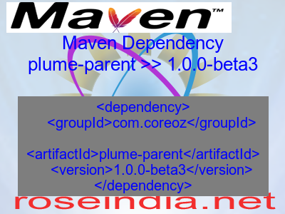 Maven dependency of plume-parent version 1.0.0-beta3