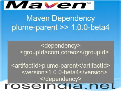 Maven dependency of plume-parent version 1.0.0-beta4