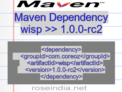 Maven dependency of wisp version 1.0.0-rc2