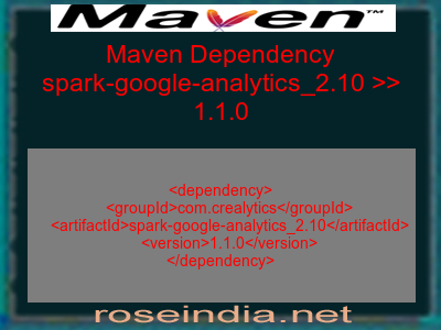 Maven dependency of spark-google-analytics_2.10 version 1.1.0